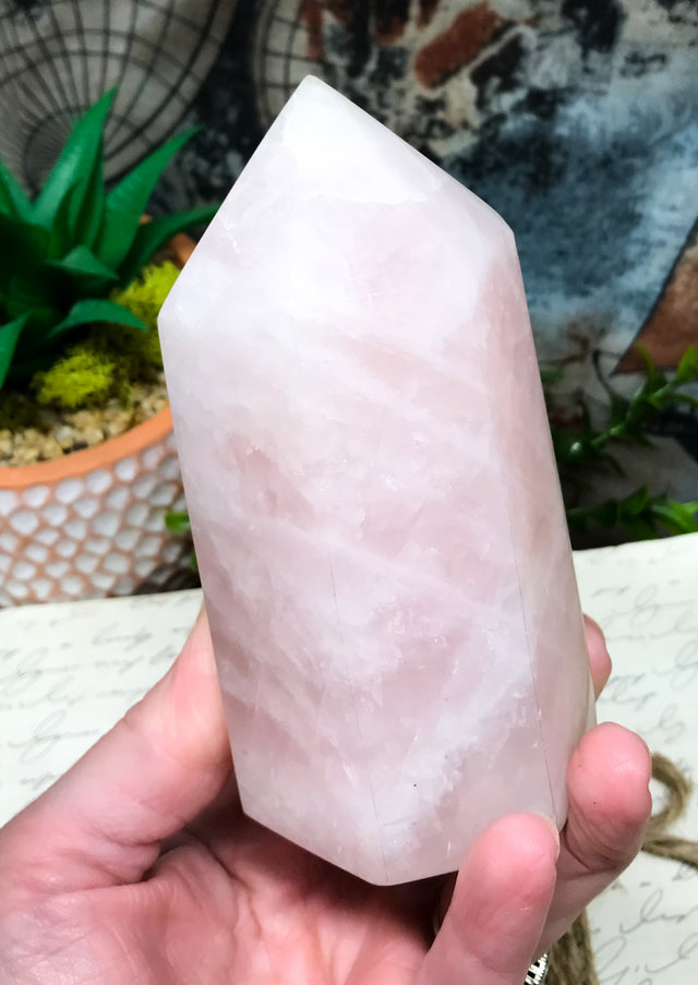 Rose Quartz Tower for Relationships, Self Confidence & Self Love
