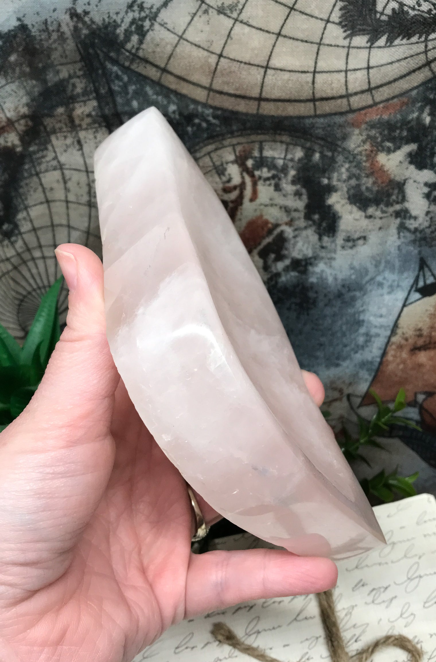 Rose Quartz Freeform Bowl for Relationships, Self Confidence & Self Love