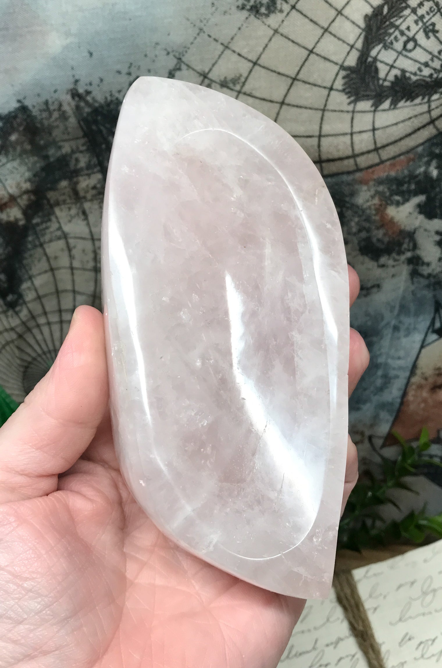Rose Quartz Freeform Bowl for Relationships, Self Confidence & Self Love