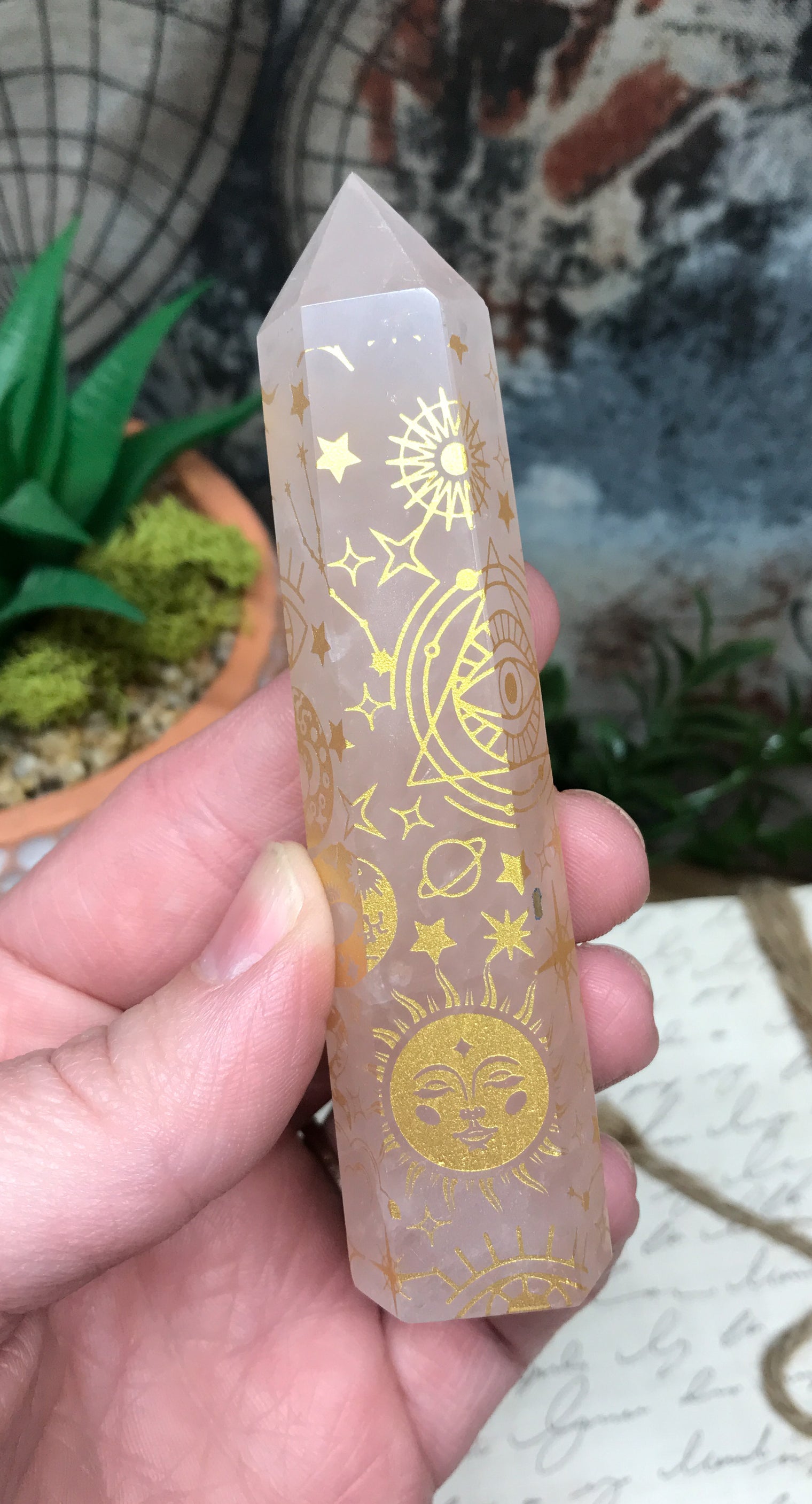 Rose Quartz Crystal Point for Relationships, Self Confidence & Self Love