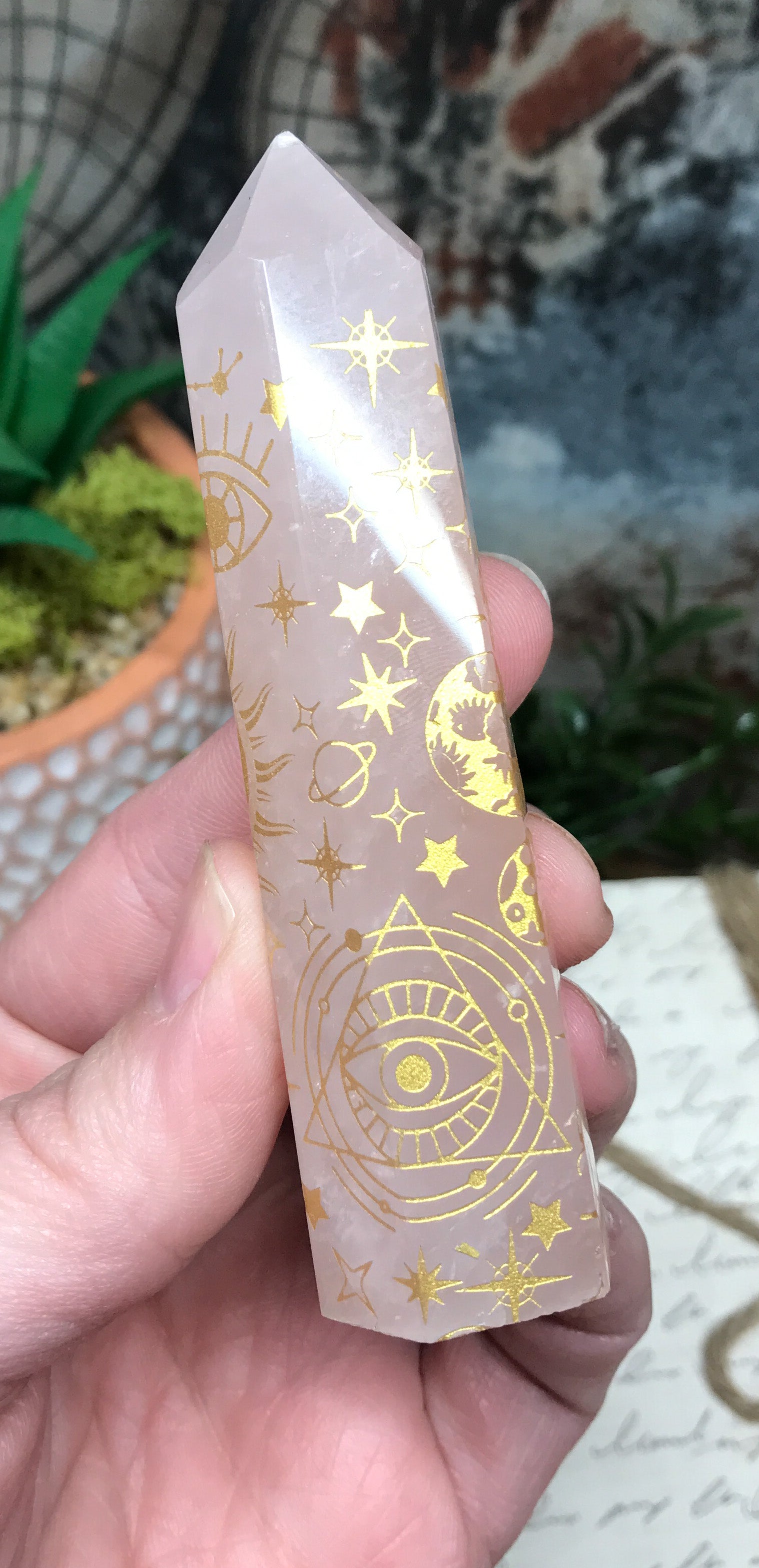 Rose Quartz Crystal Point for Relationships, Self Confidence & Self Love