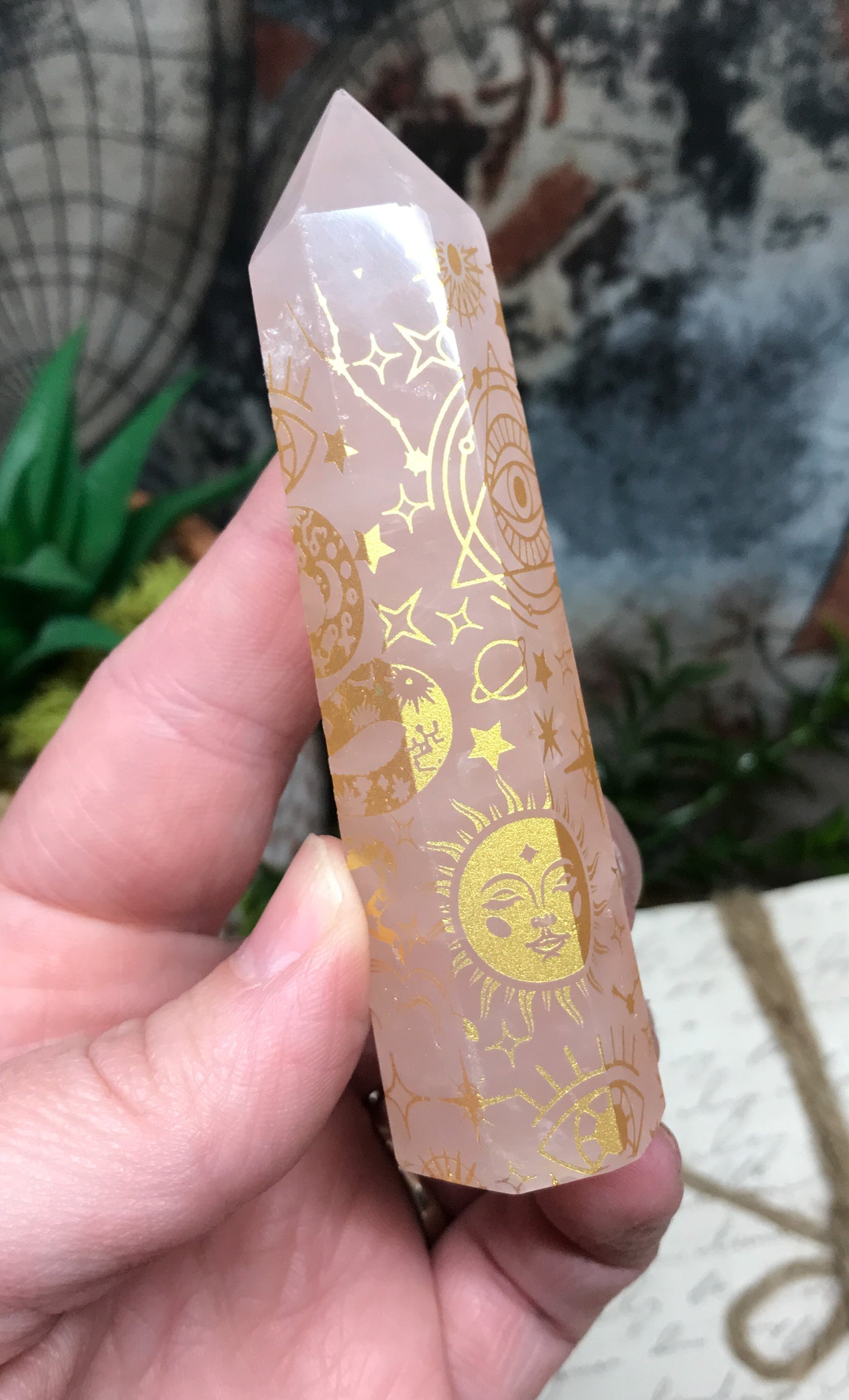 Rose Quartz Crystal Point for Relationships, Self Confidence & Self Love