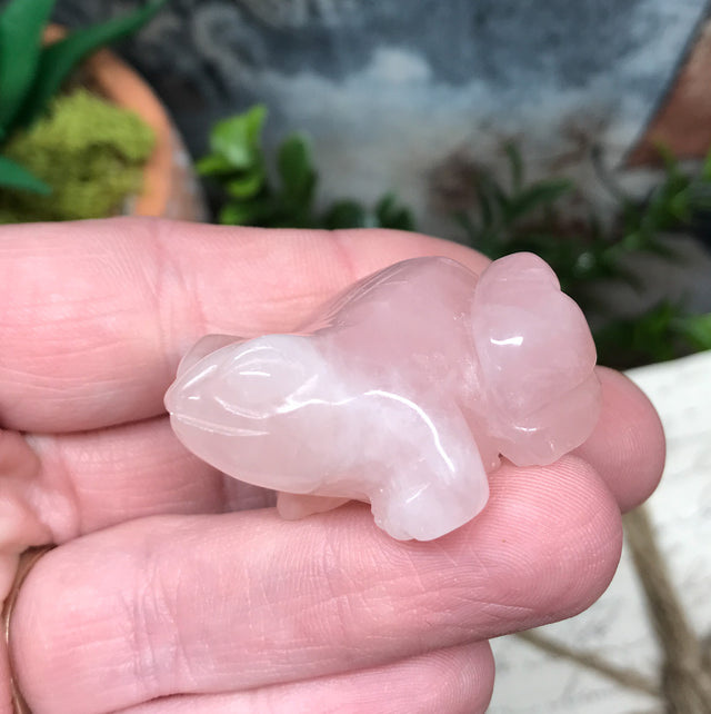 Rose Quartz Frog for Relationships, Self Confidence & Self Love