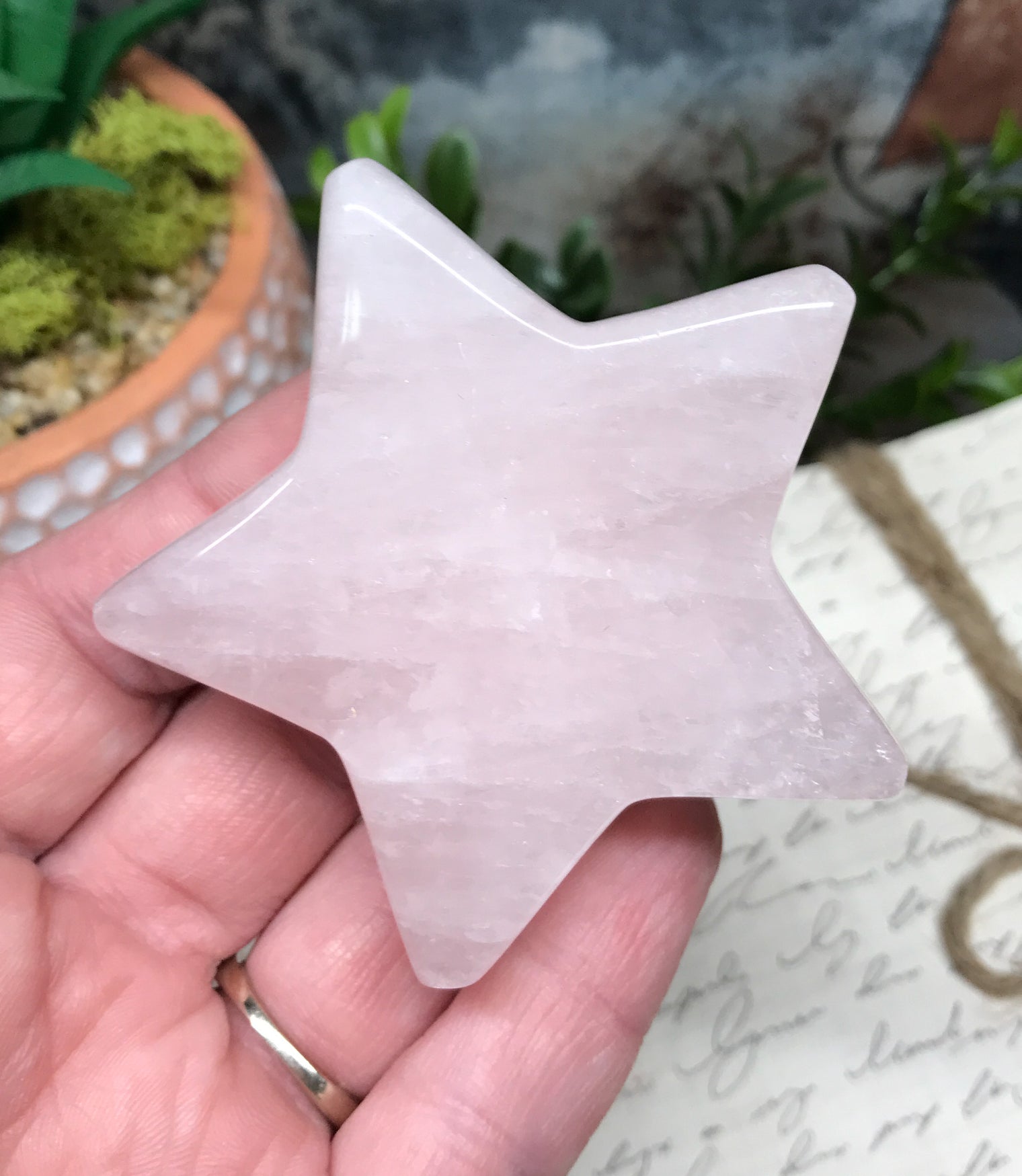 Rose Quartz Star for Relationships, Self Confidence & Self Love