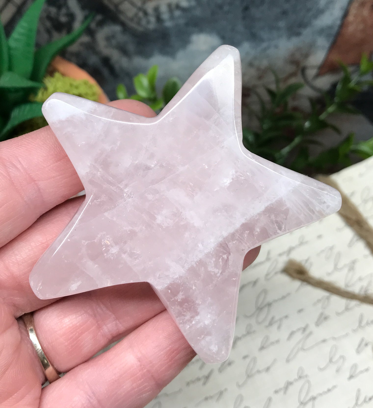 Rose Quartz Star for Relationships, Self Confidence & Self Love
