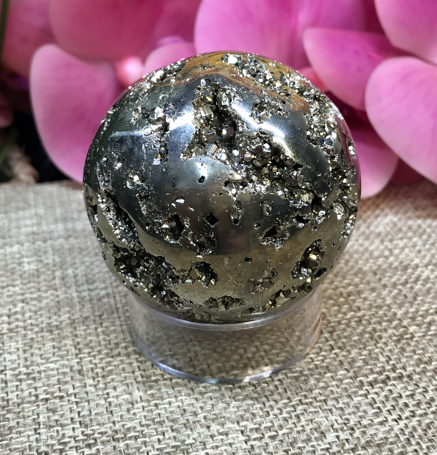 Iron Pyrite Sphere for Boosting Energy Levels, Attracts Abundance & Helps You To Live Life To The Fullest