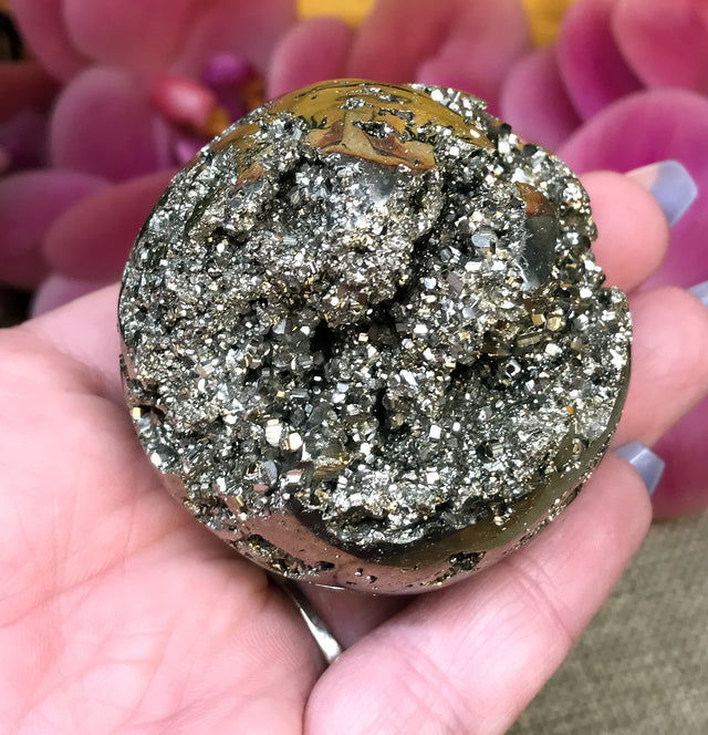 Iron Pyrite Sphere for Boosting Energy Levels, Attracts Abundance & Helps You To Live Life To The Fullest