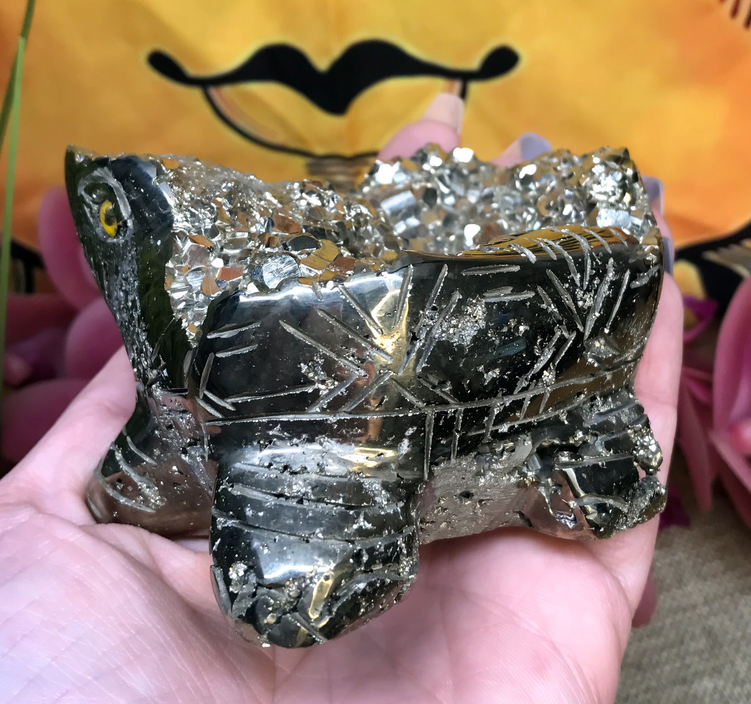 Iron Pyrite Turtle for Boosting Energy Levels, Attracts Abundance & Helps You To Live Life To The Fullest