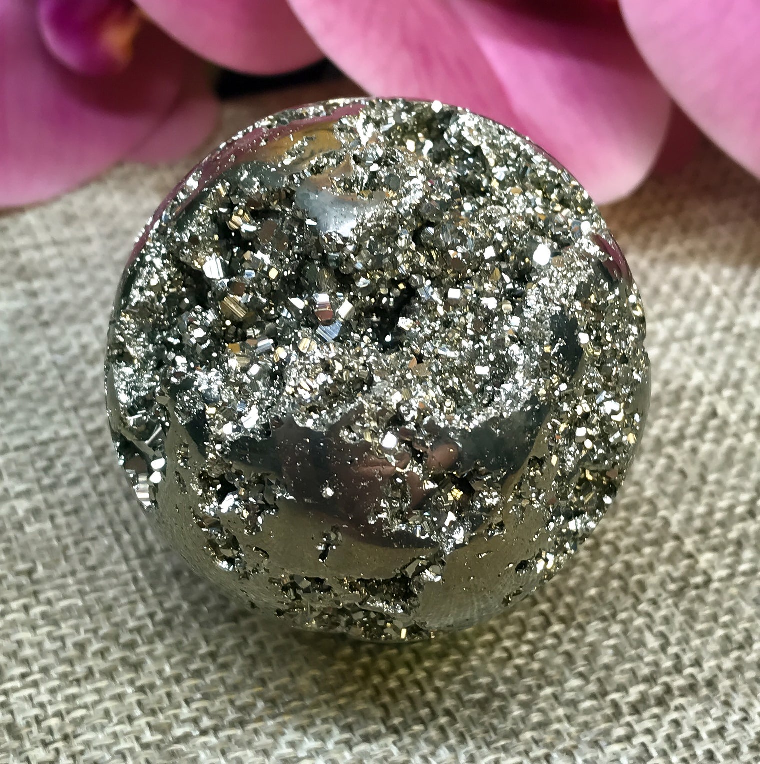 Iron Pyrite Sphere for Boosting Energy Levels, Attracts Abundance & Helps You To Live Life To The Fullest
