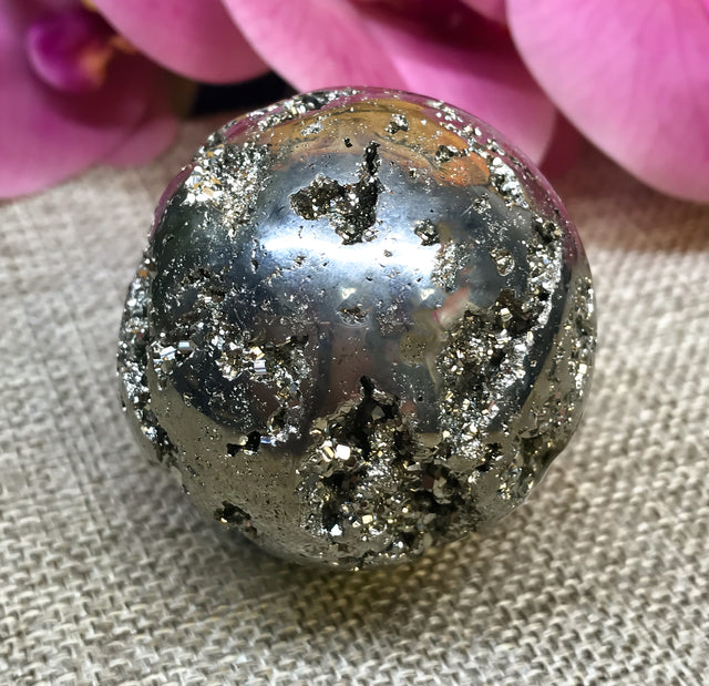 Iron Pyrite Sphere for Boosting Energy Levels, Attracts Abundance & Helps You To Live Life To The Fullest
