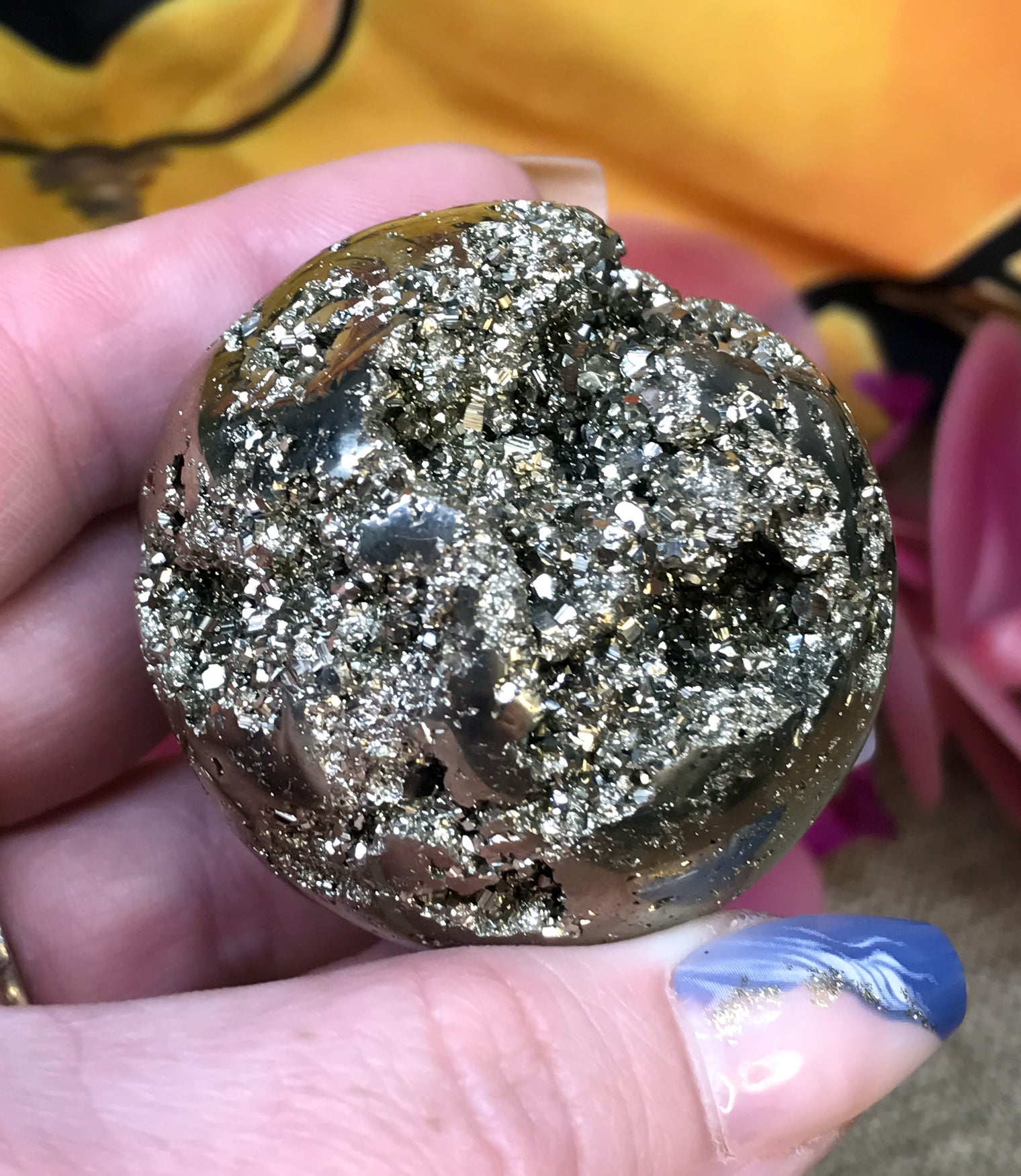 Iron Pyrite Sphere for Boosting Energy Levels, Attracts Abundance & Helps You To Live Life To The Fullest