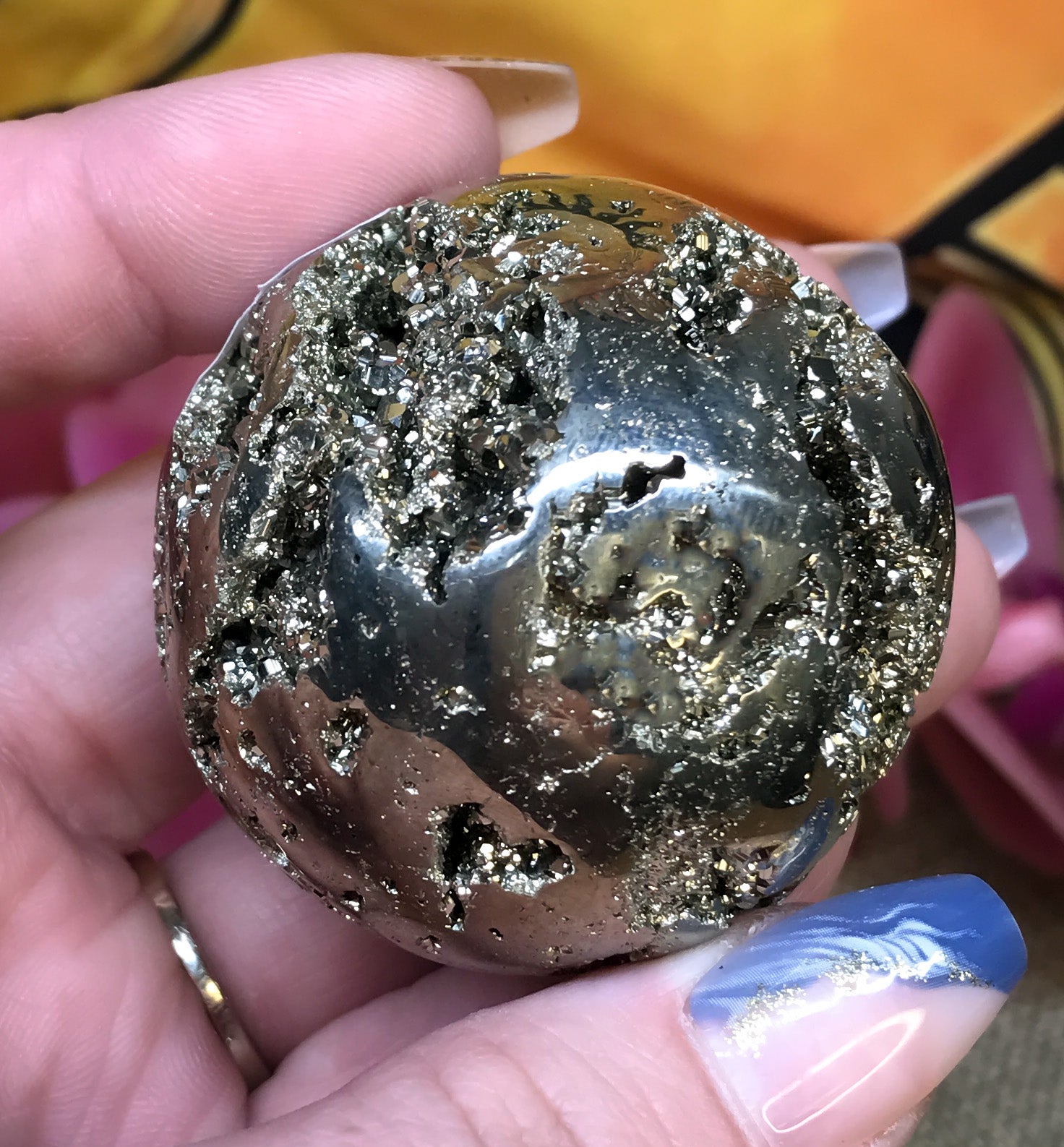 Iron Pyrite Sphere for Boosting Energy Levels, Attracts Abundance & Helps You To Live Life To The Fullest