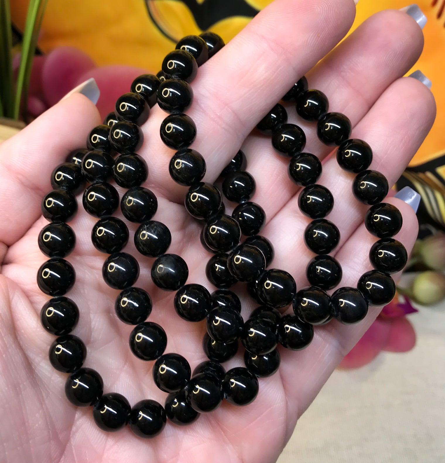 Black Tourmaline Gemstone Bracelet for Protection, Grounding & Supportive Energy