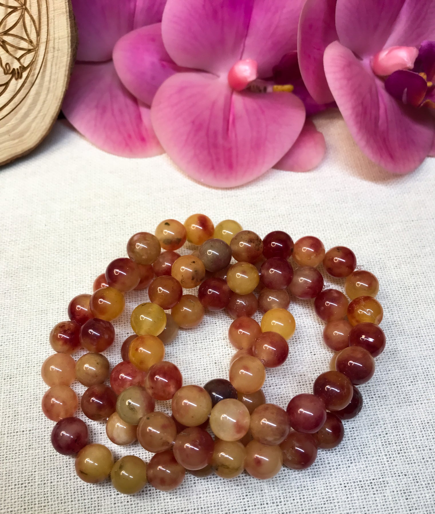 Apple Quartz Gemstone Bracelet for Joy, Understanding & Cooperation