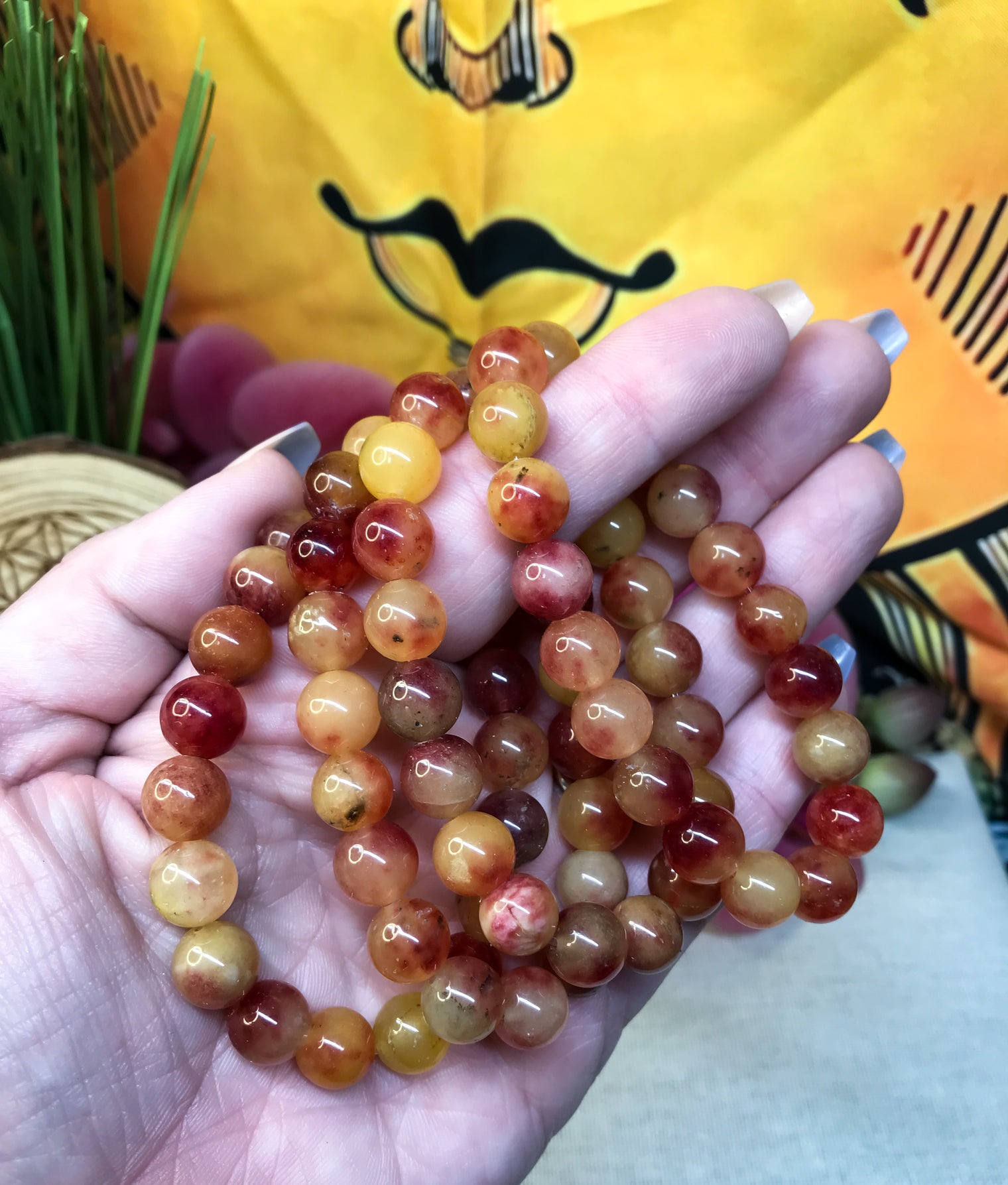 Apple Quartz Gemstone Bracelet for Joy, Understanding & Cooperation