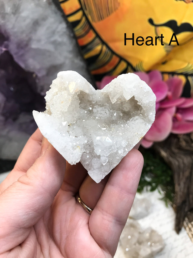 Crystal Quartz Geode Heart for Aura Cleansing, Amplification & General Healing