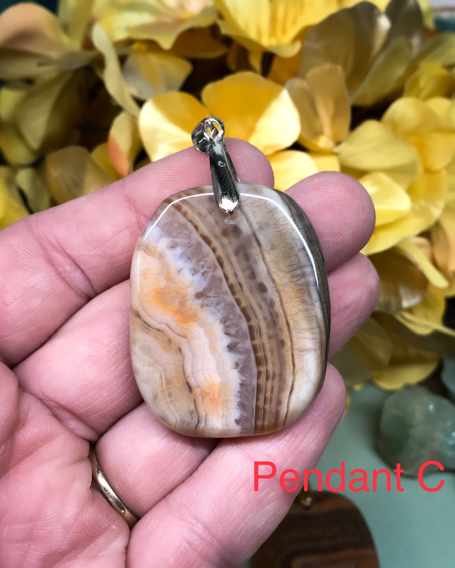 Honeycomb Chalcedony Pendants for Motivation, Courage & Optimism