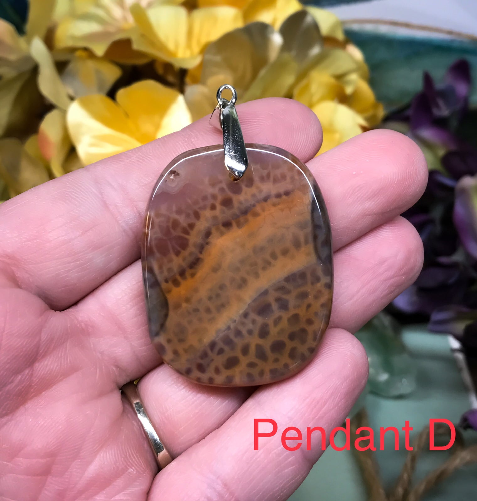 Honeycomb Chalcedony Pendants for Motivation, Courage & Optimism