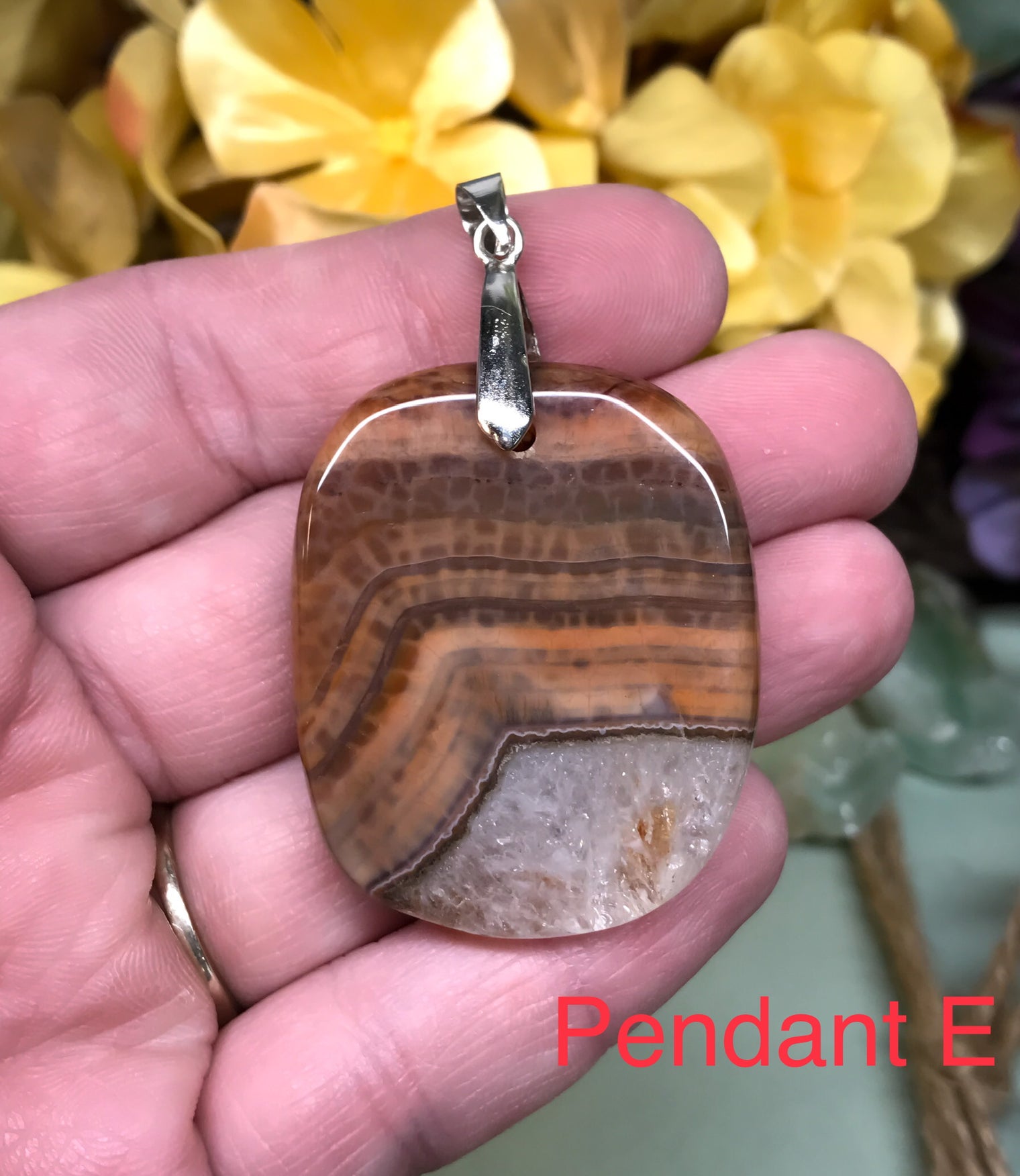 Honeycomb Chalcedony Pendants for Motivation, Courage & Optimism