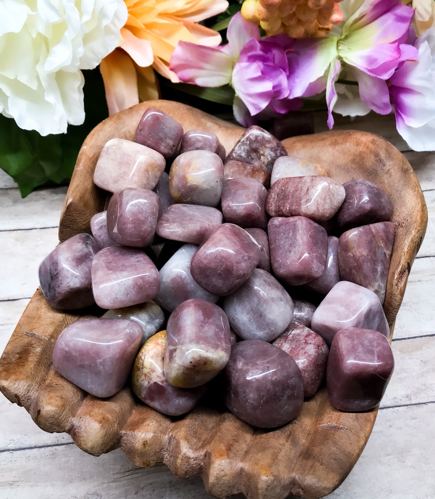 Strawberry Quartz Tumbled Stone for Fighting Depression, Uplifting Energy & Connection