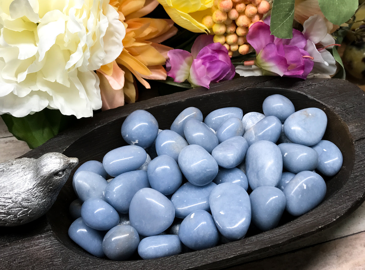 Angelite Tumbled Stone for Astral Travel, Telepathic Communication & Alleviates Psychological Pain