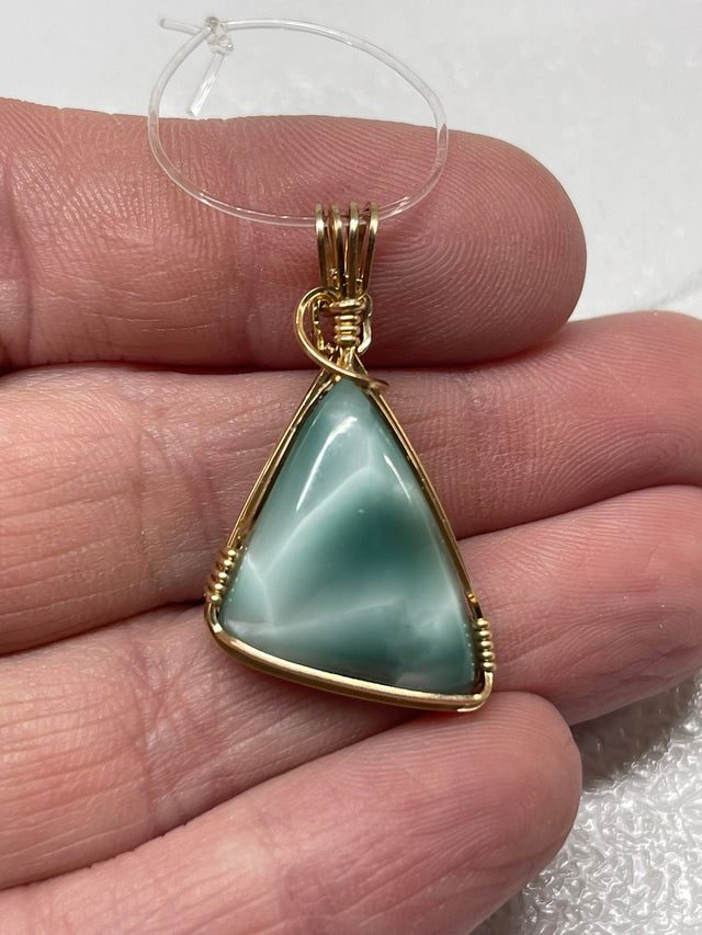 Green Angelite Pendant for Serene Energy, Compassion & Energy Work