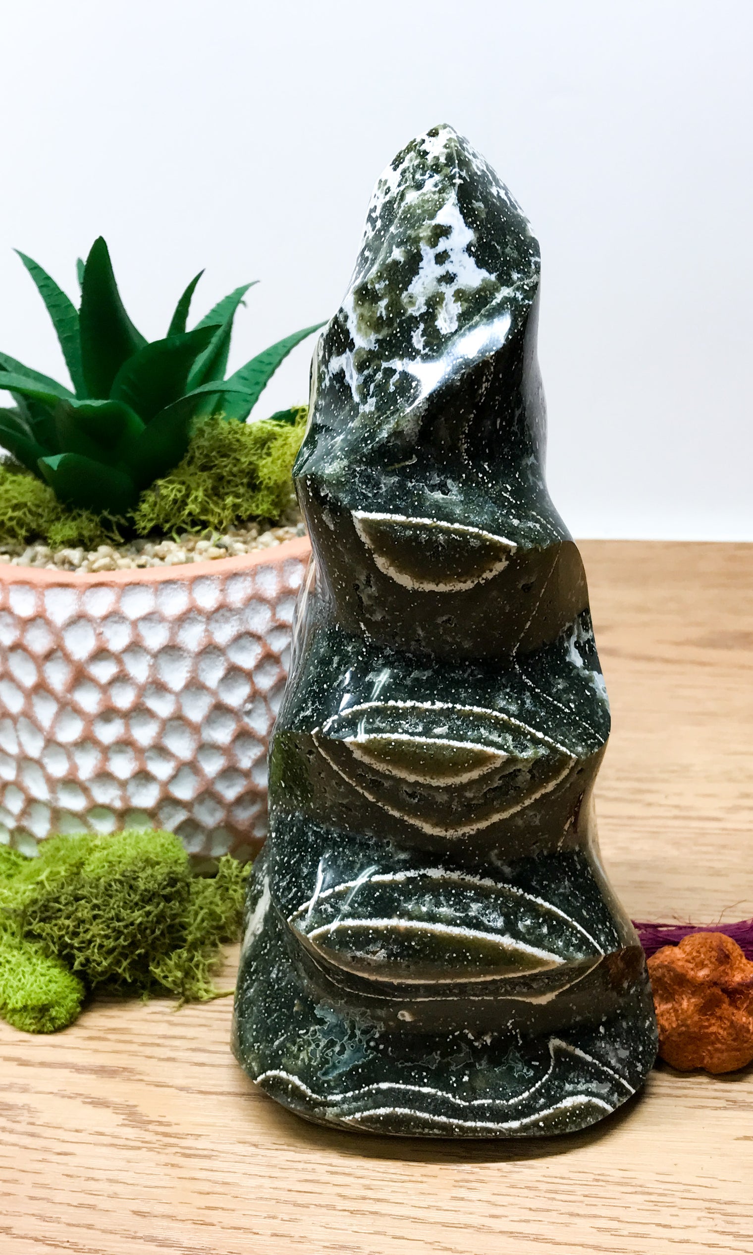 Ocean Jasper Flame for Promoting an Optimistic Outlook, Communication & Uplifting Energy