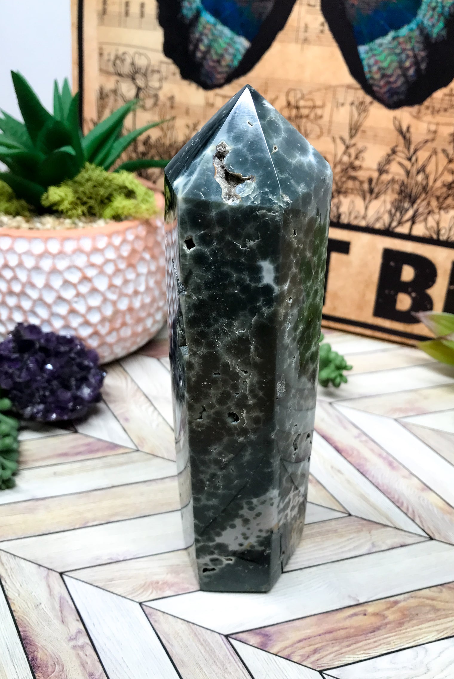 Ocean Jasper Tower for Promoting an Optimistic Outlook, Communication & Uplifting Energy