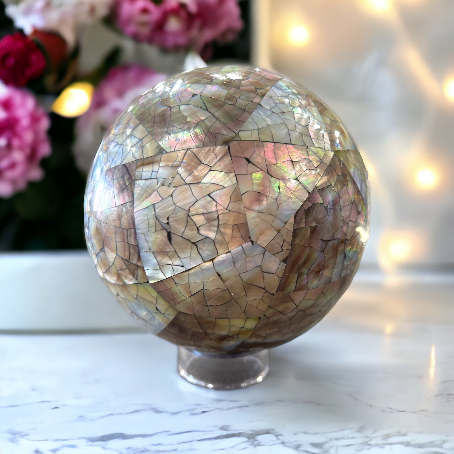 Abalone Shell Sphere for Promoting Emotional Balance, Intuition & Spiritual Awareness