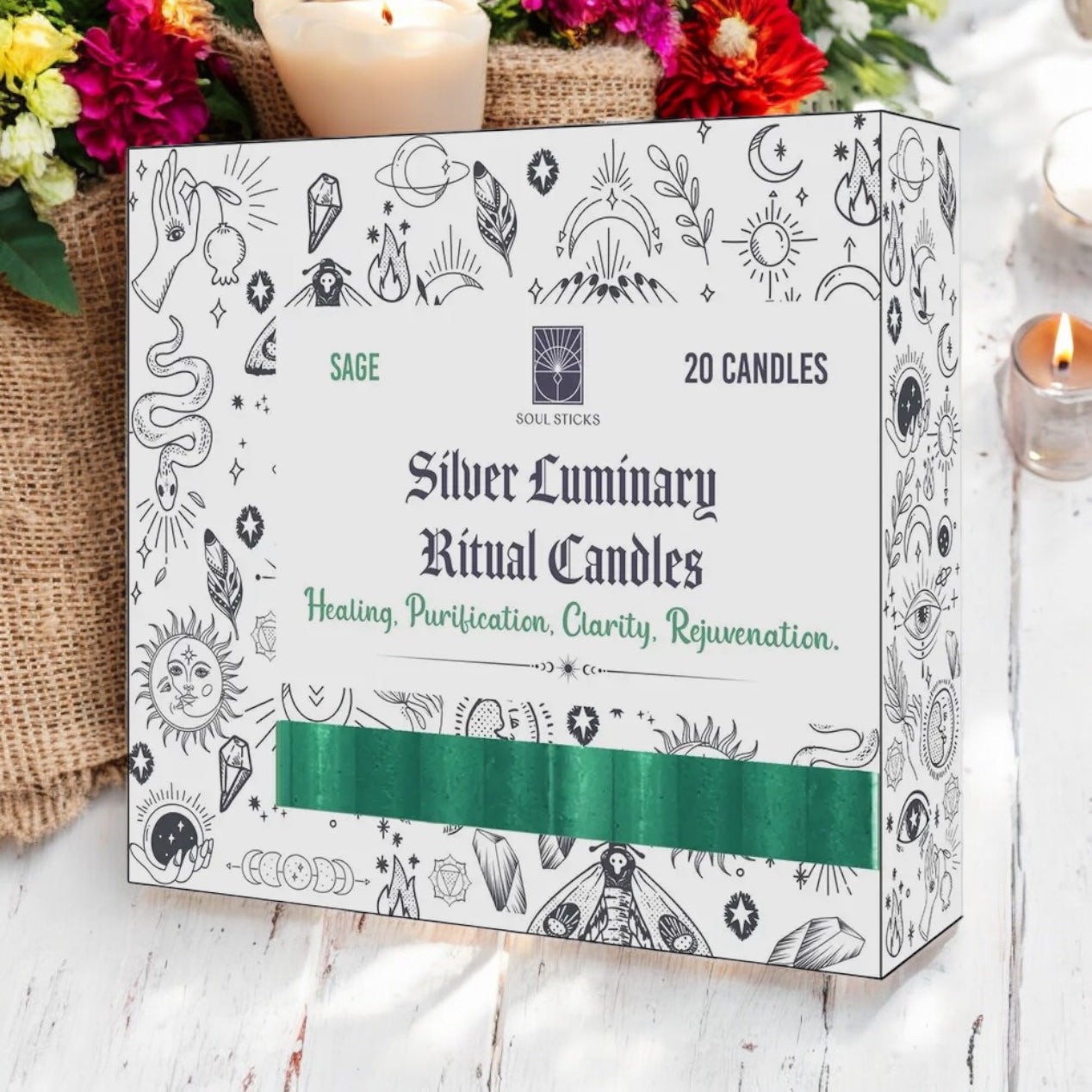 Silver Luminary Ritual Candles