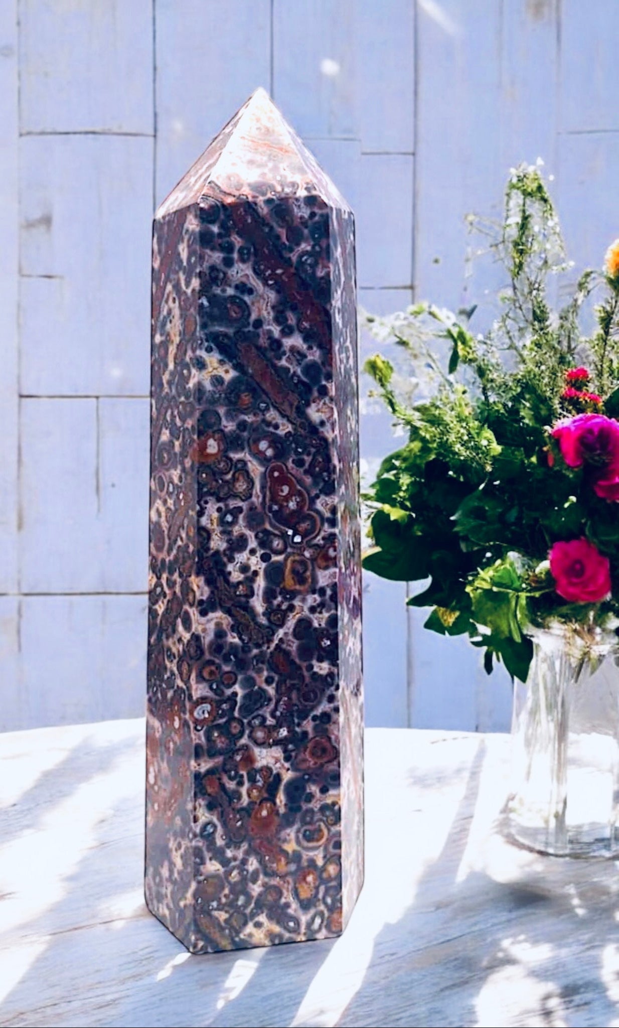 Red Leopardskin Jasper Tower for Grounding, Courage & Stability