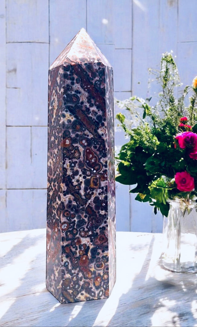 Red Leopardskin Jasper Tower for Grounding, Courage & Stability