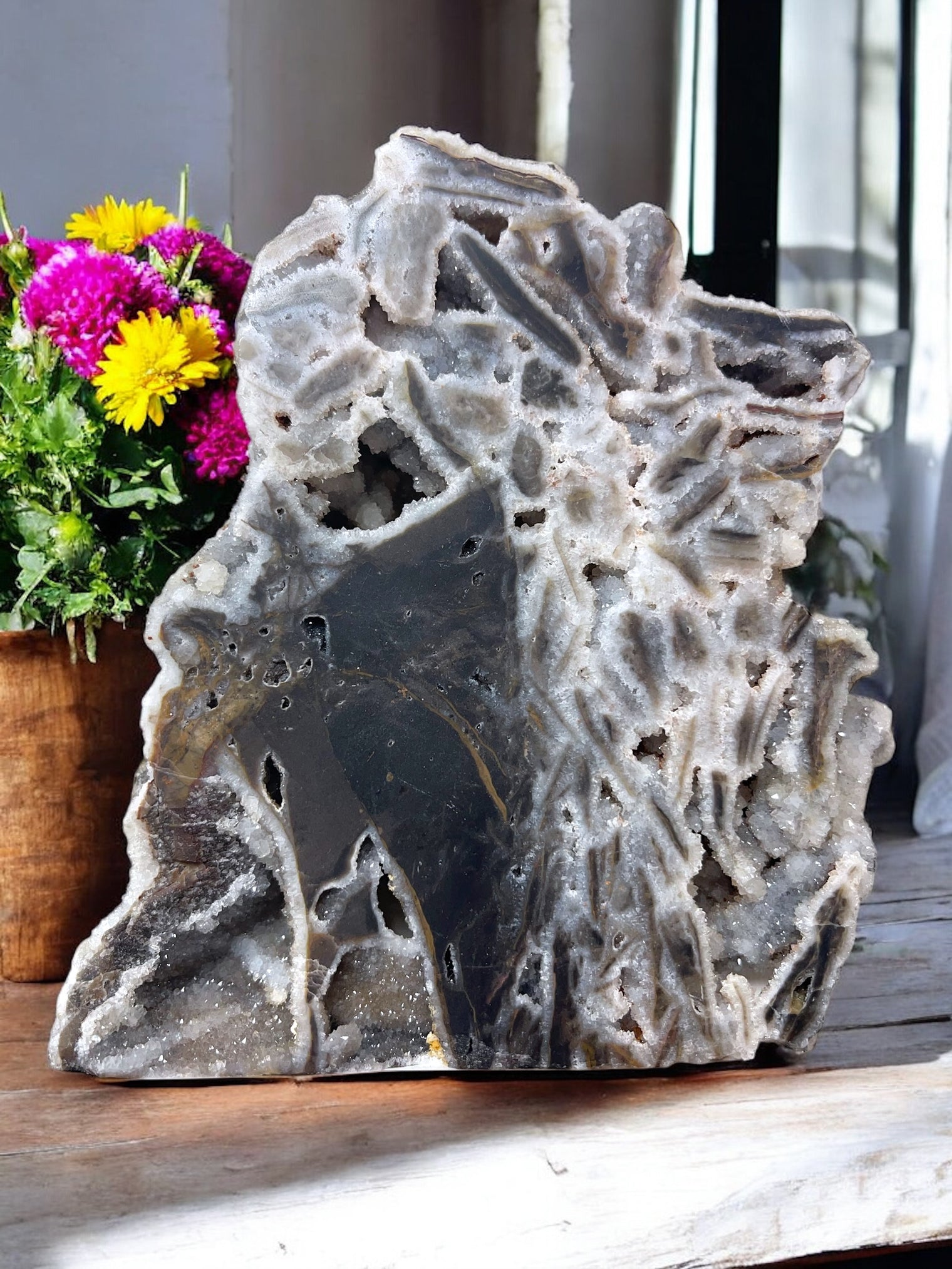 Druzy Sphalerite Slab for Vitality, Passion & Confidence