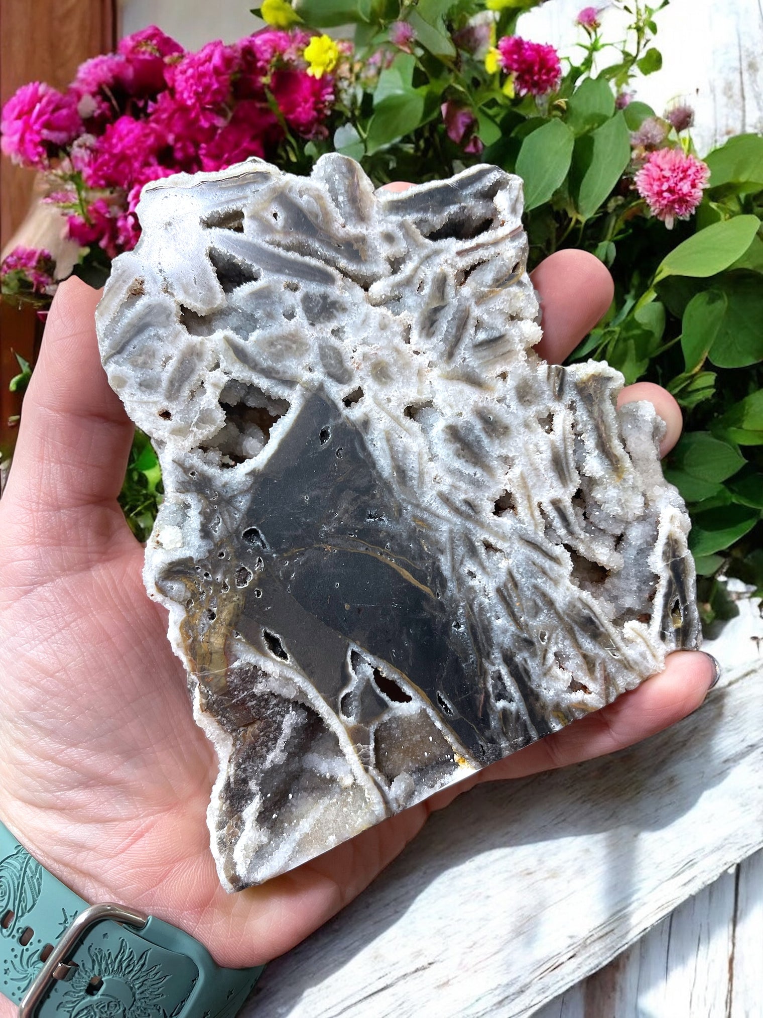 Druzy Sphalerite Slab for Vitality, Passion & Confidence