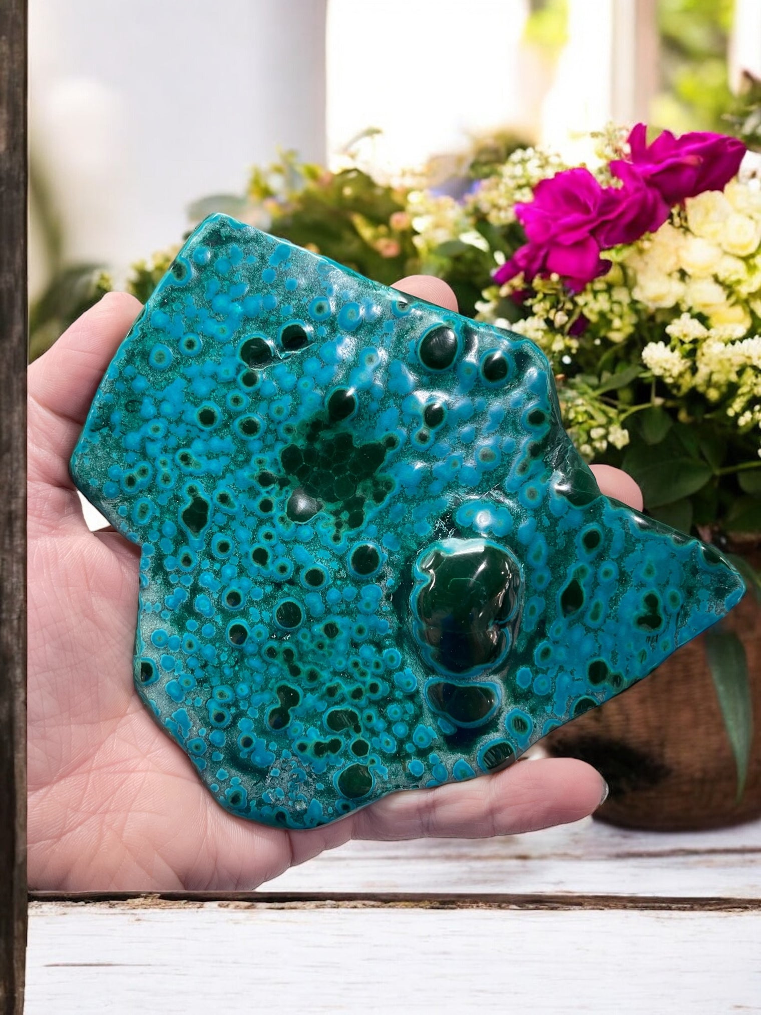 Chrysocolla Slab for Expression, Knowledge & Empowerment