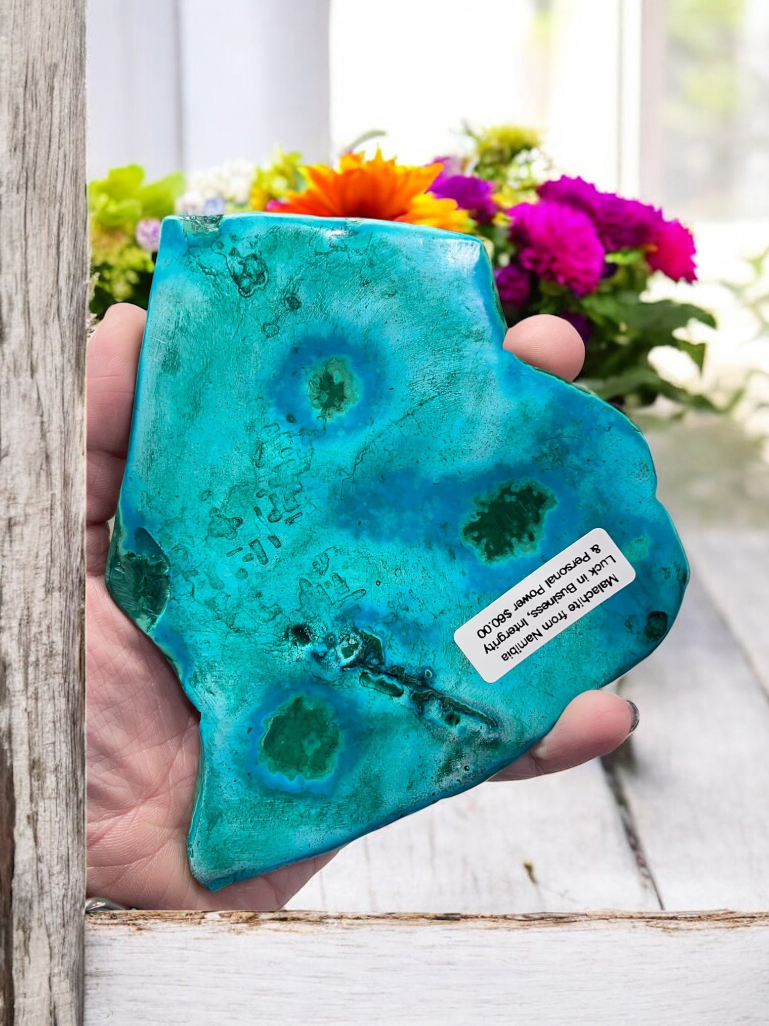 Chrysocolla Slab for Expression, Knowledge & Empowerment