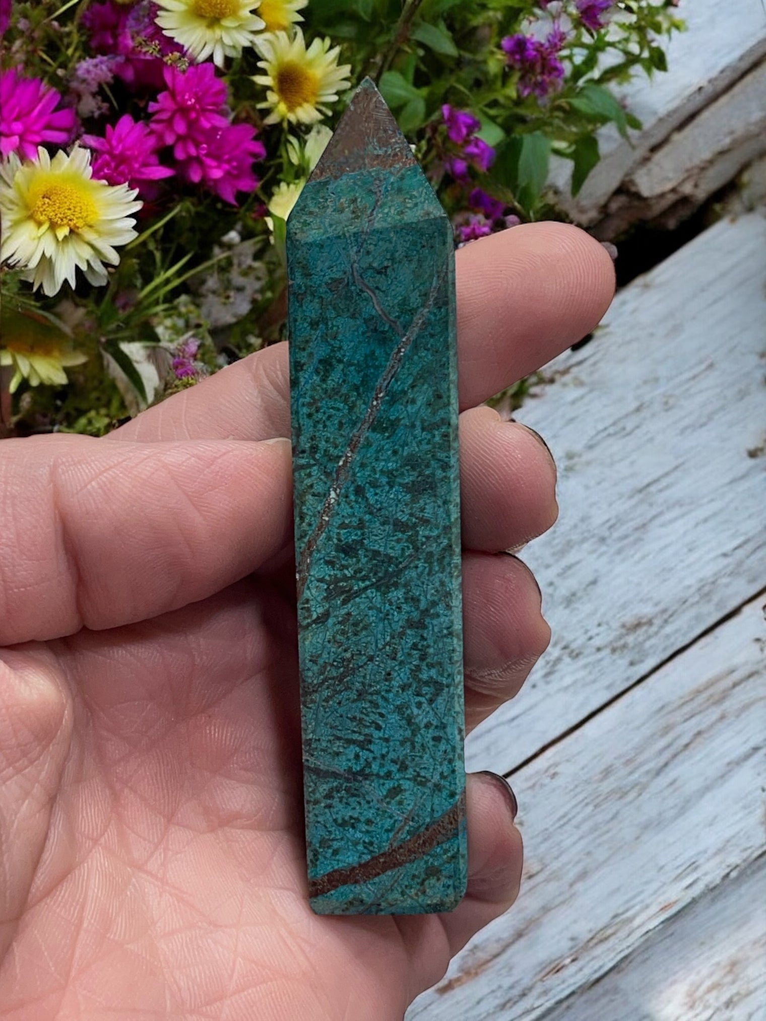 Chrysocolla Tower for Expression, Knowledge & Empowerment