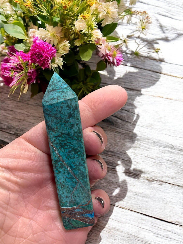 Chrysocolla Tower for Expression, Knowledge & Empowerment