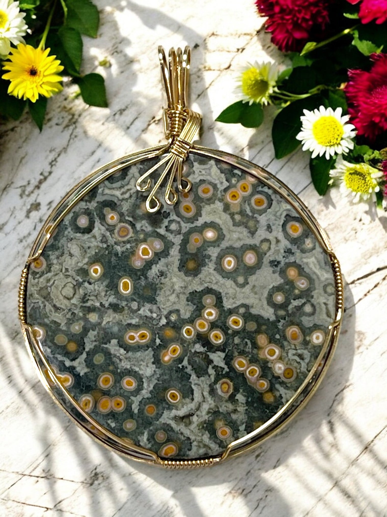 Ocean Jasper Pendant for Optimistic Outlook, Communication & Uplifting Energy