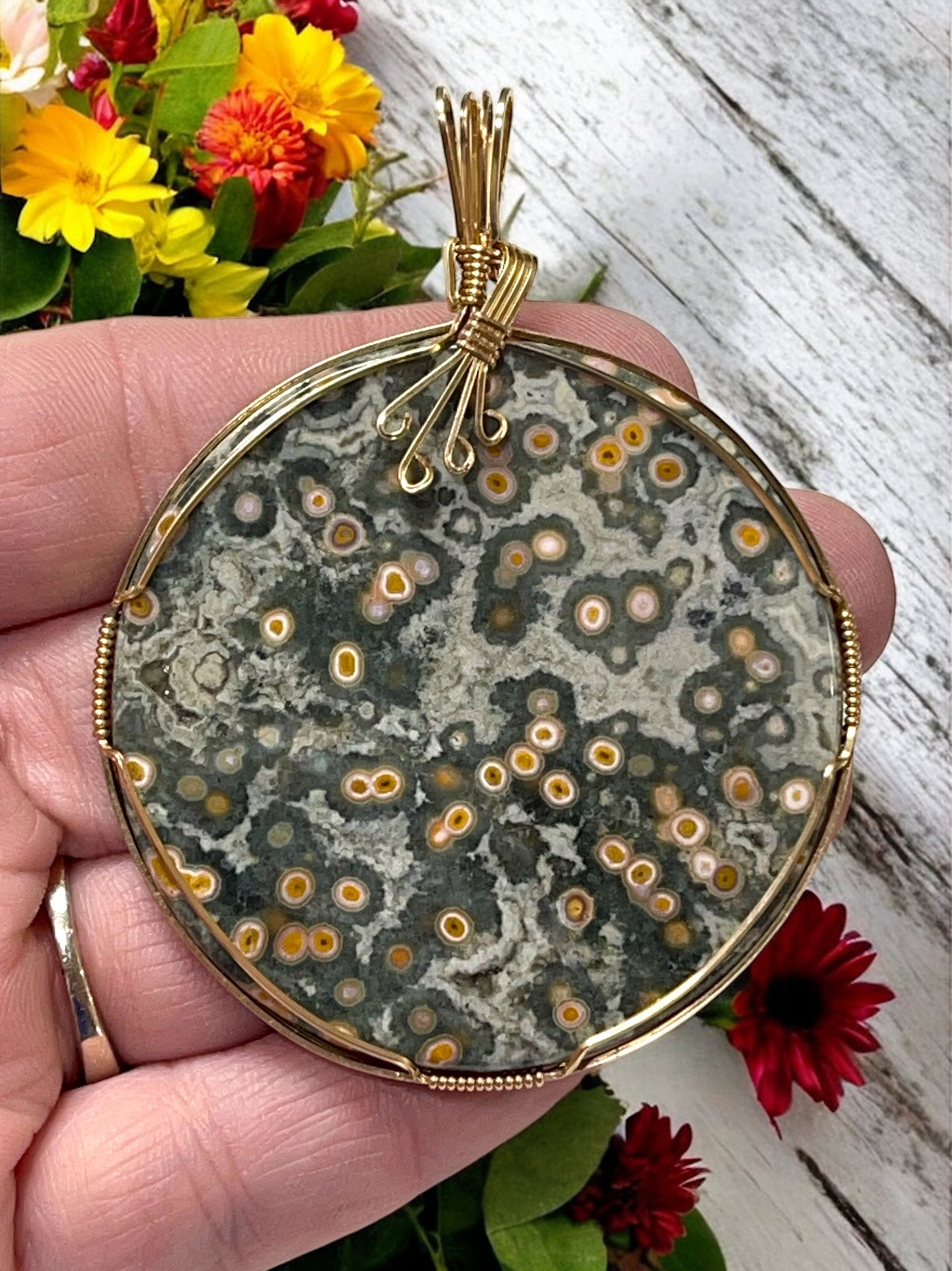 Ocean Jasper Pendant for Optimistic Outlook, Communication & Uplifting Energy