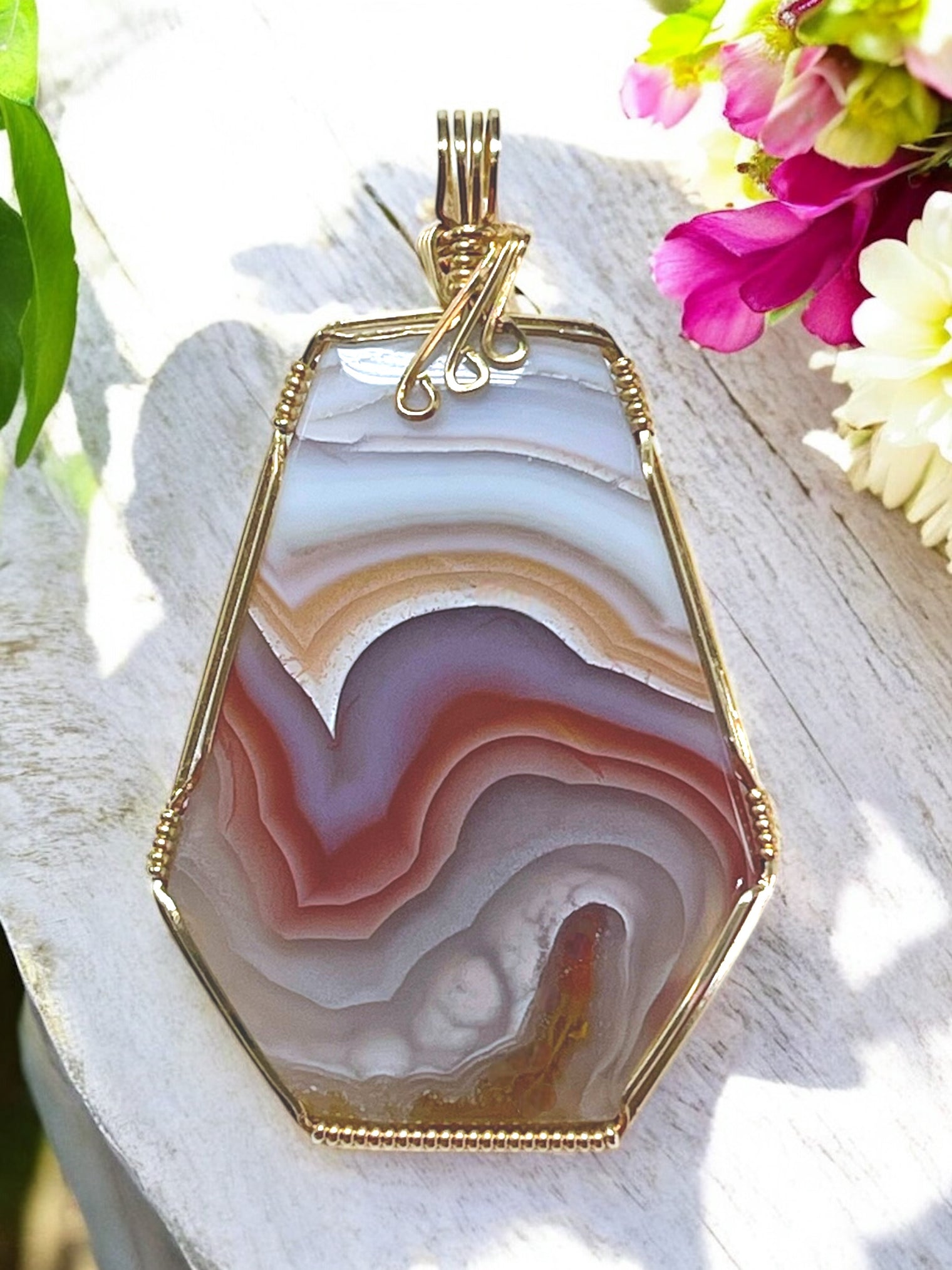 Aqua Nueva Agate Pendant for Peace of Mind, Focus & Emotional Control