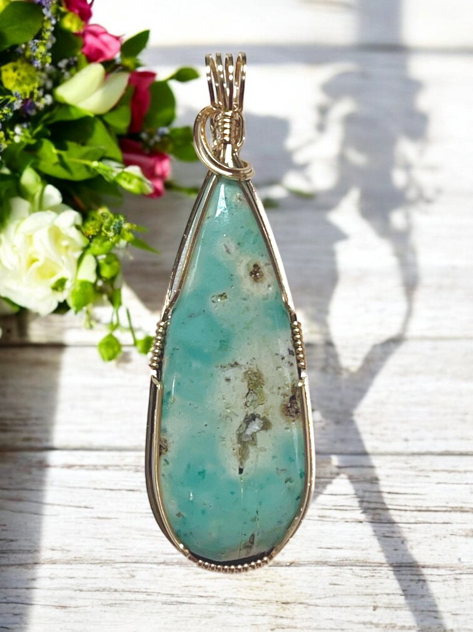 Mona Lisa Turquoise Pendant for Friendship, Self Realization & Panic Attacks