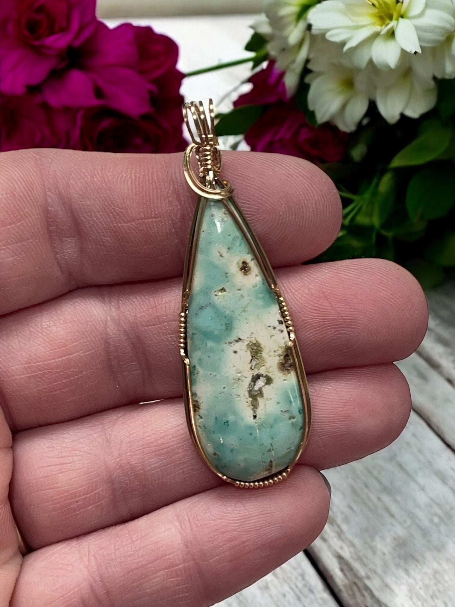 Mona Lisa Turquoise Pendant for Friendship, Self Realization & Panic Attacks