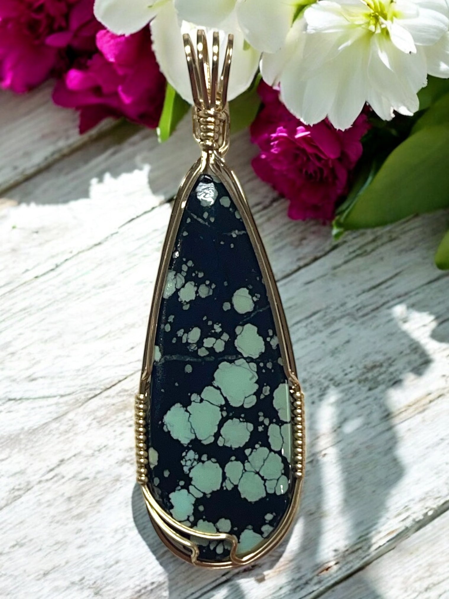 Tibetan Turquoise Pendant for Good Fortune, Protection & Strength