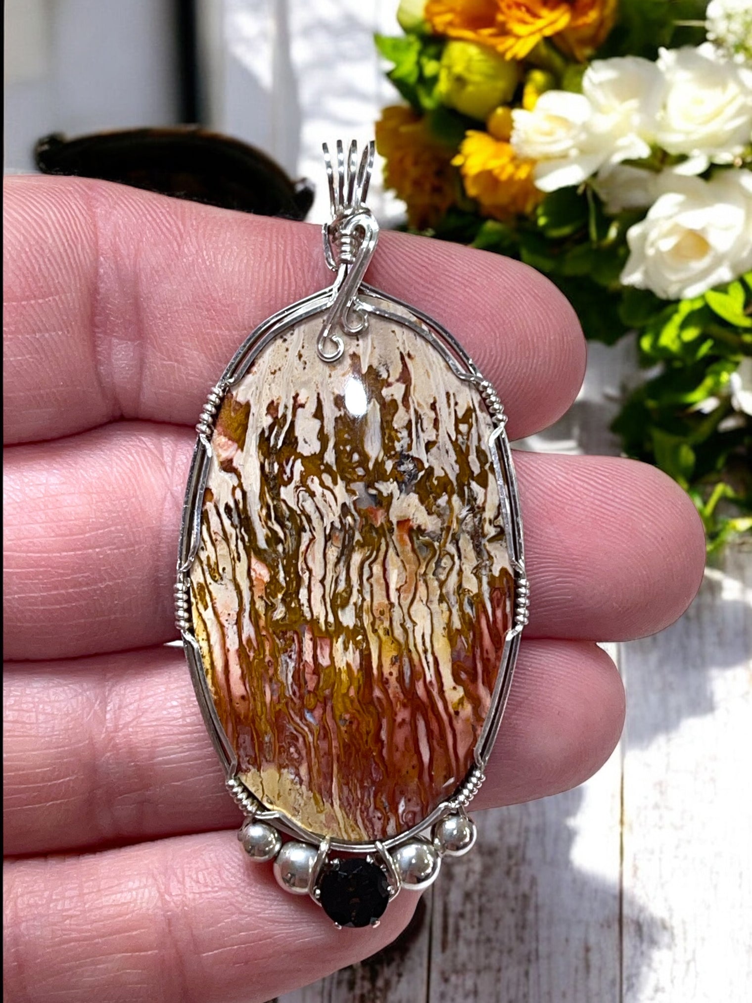 Sumatran Palm Wood with Smokey Quartz Accent Stone for Overcoming Limitations & Strength in Difficult Situations