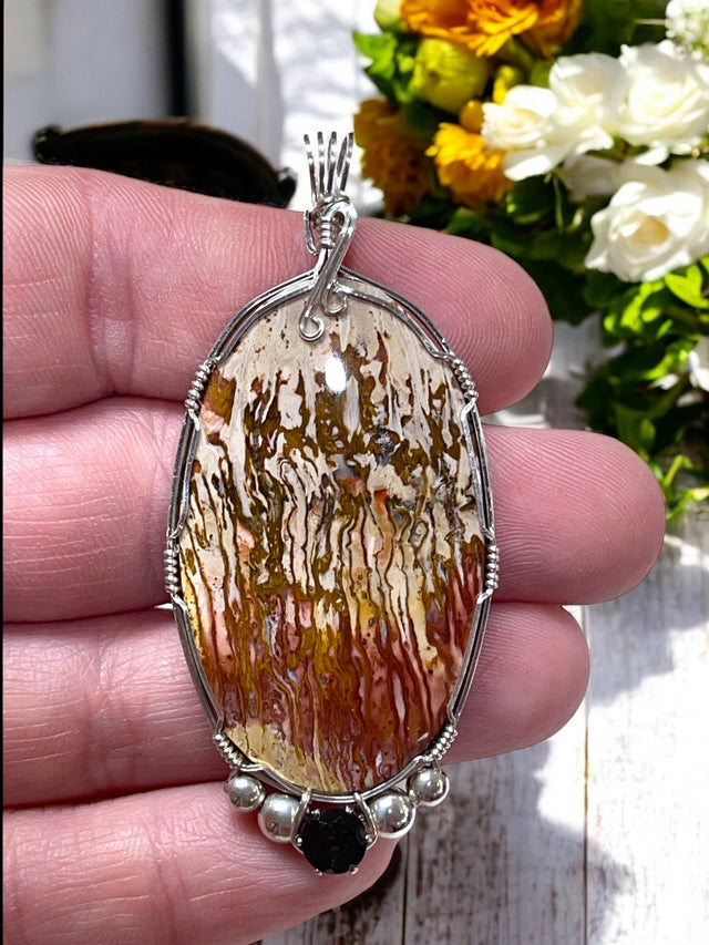 Sumatran Palm Wood with Smokey Quartz Accent Stone for Overcoming Limitations & Strength in Difficult Situations