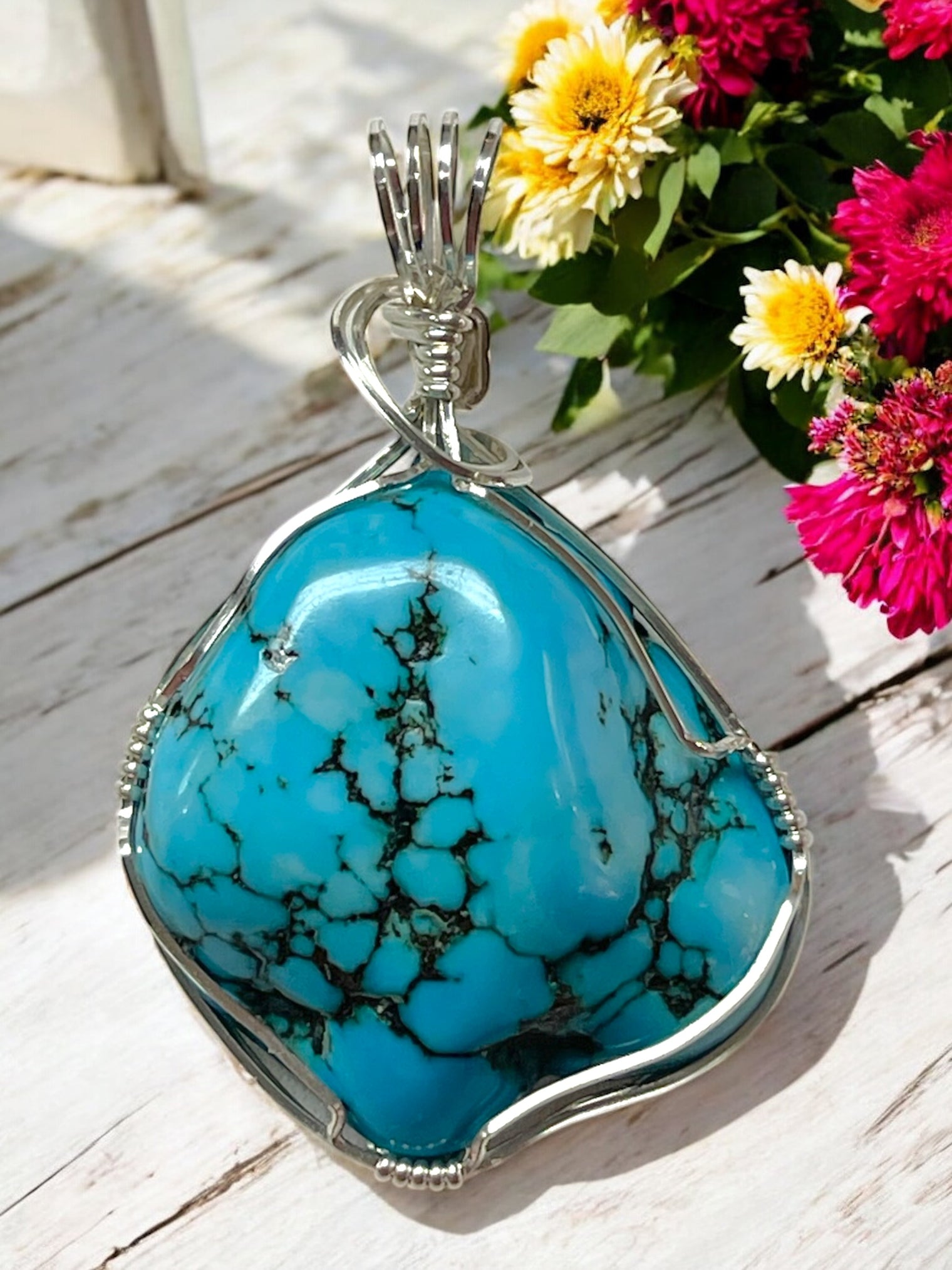 Arizona Turquoise Pendant for Purification, Strength & Problem Solving