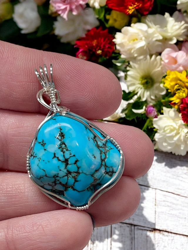 Arizona Turquoise Pendant for Purification, Strength & Problem Solving