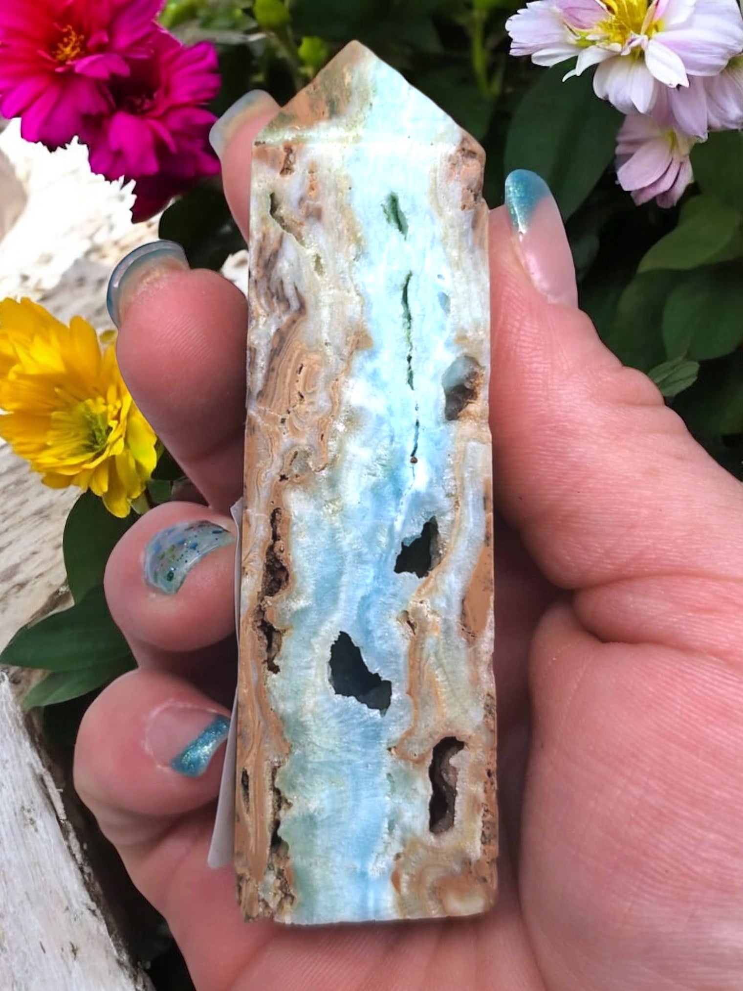Blue Caribbean Calcite Tower for Inner Purpose & Elevating Consciousness