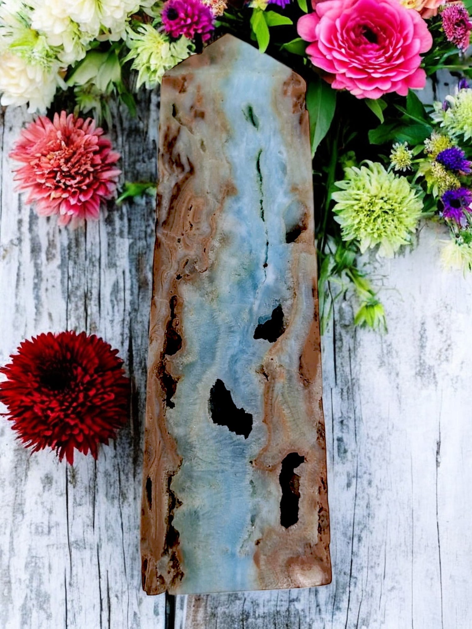 Blue Caribbean Calcite Tower for Inner Purpose & Elevating Consciousness